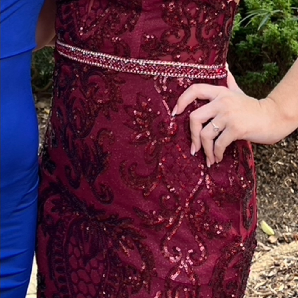 Burgundy prom dress